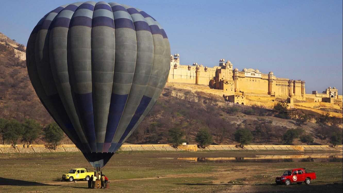 Fly high in a hot-air balloon