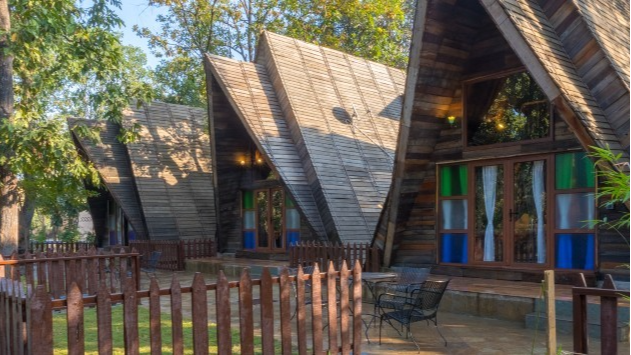 Garden View Wooden Chalet with Sitout