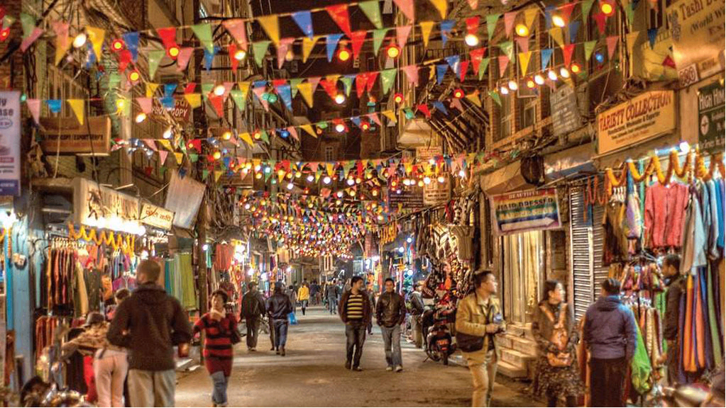 Thamel street Kathmandu